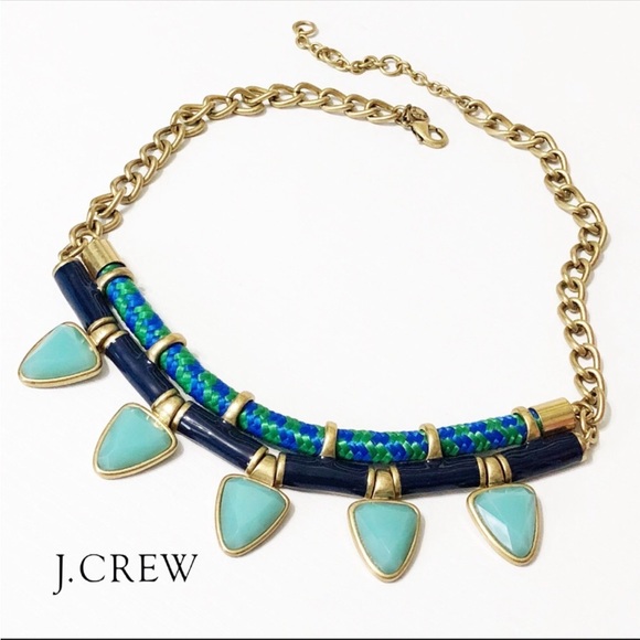 J. Crew Jewelry - J. Crew Rope and Teal Teardrop Necklace
